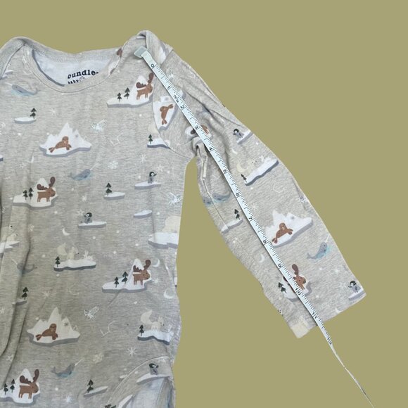 Bundles Baby Place Long Sleeve Animal Print Bodysuit Grey 18–24M - Picture 5 of 7
